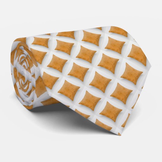 Signature Micro Diamonds Orange Muster Necktie Krawatte (Gerollt)