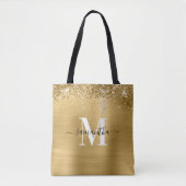 Signature Mit Monogramm Glittery Gold Foil Tasche (Vorderseite)