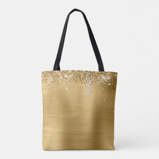 Signature Mit Monogramm Glittery Gold Foil Tasche (Rückseite)