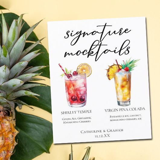 Signature Mocktail Shirley Temple Piña Colada Menü