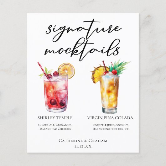 Signature Mocktail Shirley Temple Piña Colada Menü (Vorderseite)
