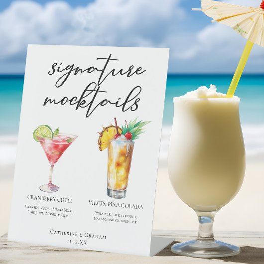 Signature Mocktails Cranberry Süsse Piña Colada Sockelschild