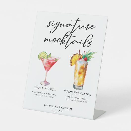 Signature Mocktails Cranberry Süsse Piña Colada Sockelschild (Vorderseite)