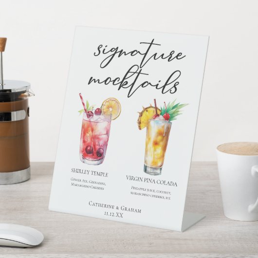 Signature Mocktails Shirley Temple Piña Colada Sockelschild (In SItu)