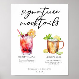 Signature-Mocktails Sommergetränke Hochzeitsmenü Poster