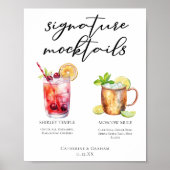 Signature-Mocktails Sommergetränke Hochzeitsmenü Poster (Vorne)