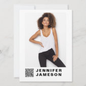 Signature Model Comp Card | QR-Code + 4 Fotos Einladung (Vorderseite)