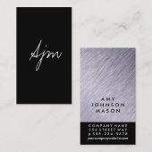 Signature Monogram 2 / Stahlbürste / Schwarzer Akz Visitenkarte (Vorne/Hinten)