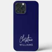Signature Monogram Handgeschriebenes Skript Blau Case-Mate iPhone Hülle (Rückseite)