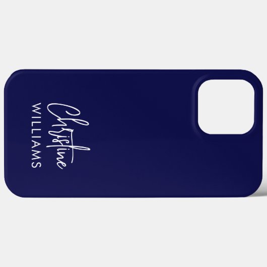 Signature Monogram Handgeschriebenes Skript Blau Case-Mate iPhone Hülle (Rückseite (Horizontal))