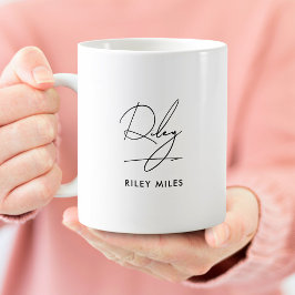 Signature Monogram Moderne Elegant Classic Kaffeetasse