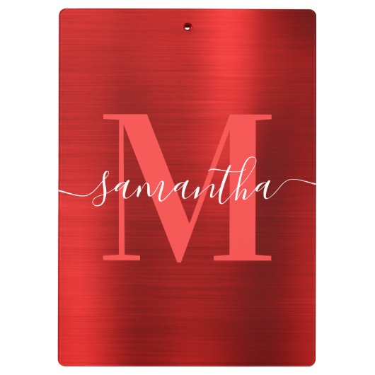 Signature Monogram Red Shimmer Foil Klemmbrett (Rückseite)