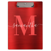 Signature Monogram Red Shimmer Foil Klemmbrett (Vorderseite)