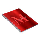 Signature Monogram Red Shimmer Foil Notizblock (Rechte Seite)