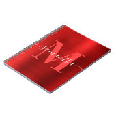 Signature Monogram Red Shimmer Foil Notizblock (Linke Seite)