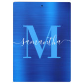 Signature Monogram Royal Blue Foil Klemmbrett (Rückseite)