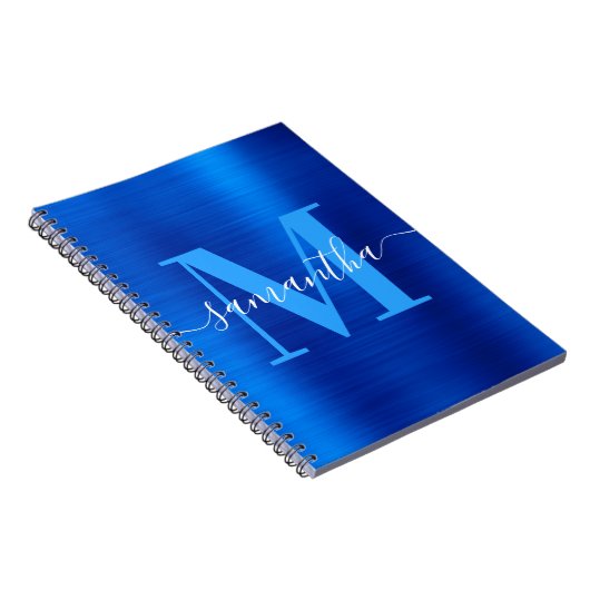 Signature Monogram Royal Blue Foil Notizblock (Rechte Seite)