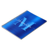 Signature Monogram Royal Blue Foil Notizblock (Linke Seite)