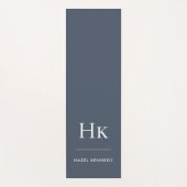 Signature Monogram Simple Navy Mit Monogramm Yogamatte (Vorderseite)