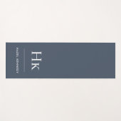 Signature Monogram Simple Navy Mit Monogramm Yogamatte (Vorderseite (Horizontal))