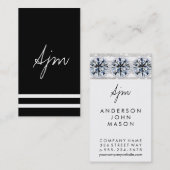 Signature Monogramm 2 | Bokeh / Diamanten / Perlen Visitenkarte (Vorne/Hinten)