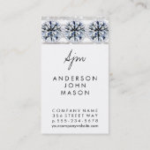 Signature Monogramm 2 | Bokeh / Diamanten / Perlen Visitenkarte (Rückseite)