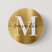 Signature-Monogramm Gold-Schimmerfolie Button (Vorderseite)