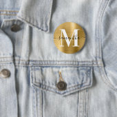 Signature-Monogramm Gold-Schimmerfolie Button (Beispiel)