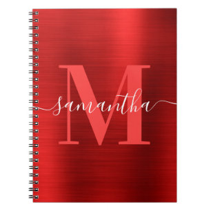 Signature-Monogramm rote Schimmerfolie Notizblock