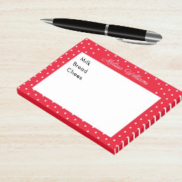 Signature Name White and Red Polka Dots Post-it Klebezettel