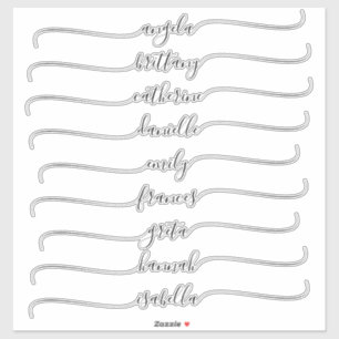 Signature-Namen für schwarze Glam mit langen Wimpe Aufkleber