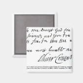Signature Oliver Cromwell, handschriftlich Magnet (Vorderseite/Rückseite)