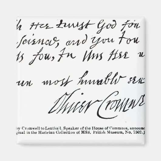 Signature Oliver Cromwell, handschriftlich Magnet (Vorne)