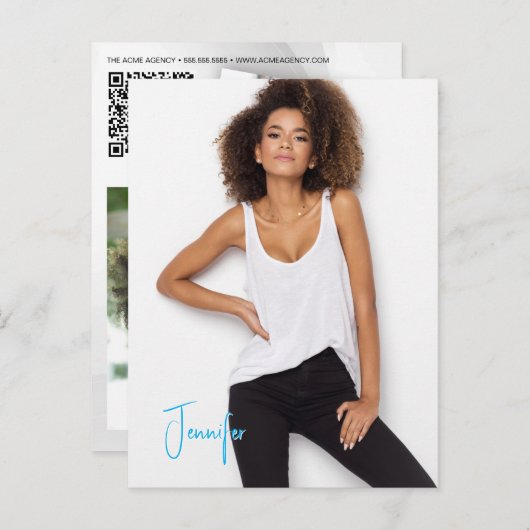 Signature Postcard QR Code Schauspieler Modell Pro Postkarte (Vorne/Hinten)