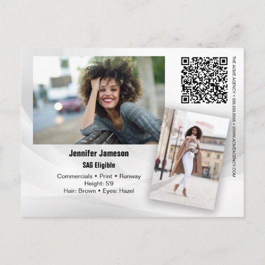 Signature Postcard QR Code Schauspieler Modell Pro Postkarte (Rückseite)