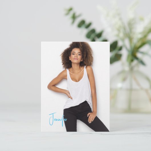 Signature Postcard QR Code Schauspieler Modell Pro Postkarte (Stehend Vorderseite)