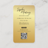 Signature Purple Agate gold marble & QR Code Logo Visitenkarte (Rückseite)