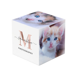 Signature Rose Gold M Monogram Fotograf Logo Würfel