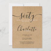 Signature Rustic Kraft 60. Geburtstag Einladung (Vorderseite)
