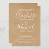 Signature Rustic Kraft Engagement Party Einladung (Vorne/Hinten)