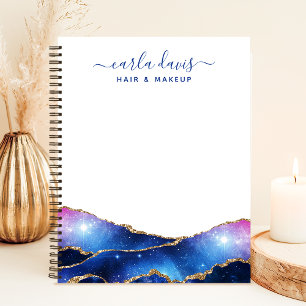 Signature Schrift Agate Galaxie Himmelssterne Notizblock