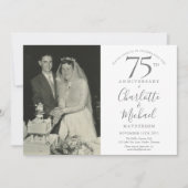 Signature Script 75. Hochzeitstag Foto Einladung (Vorderseite)