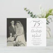 Signature Script 75. Hochzeitstag Foto Einladung (Stehend Vorderseite)