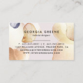 Signature Script Abstrakt Watercolor Gold Navy Visitenkarte (Rückseite)