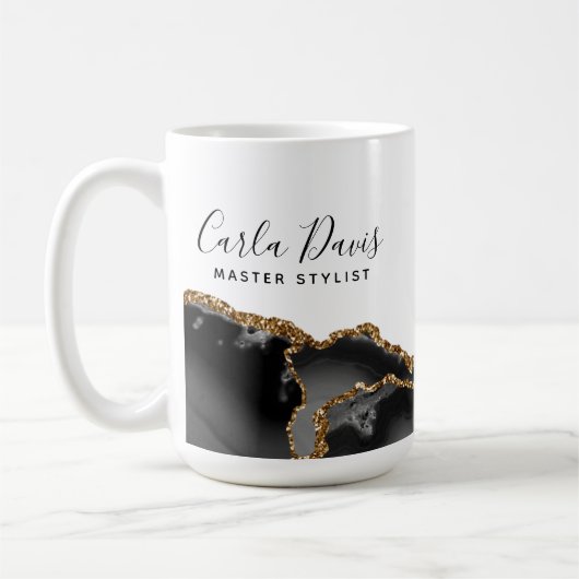 Signature Script Agate Black and Gold Marmorsalon Kaffeetasse (Links)