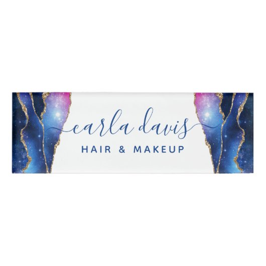 Signature Script Agate Galaxy Celestial Stars Namenschild (Vorderseite)