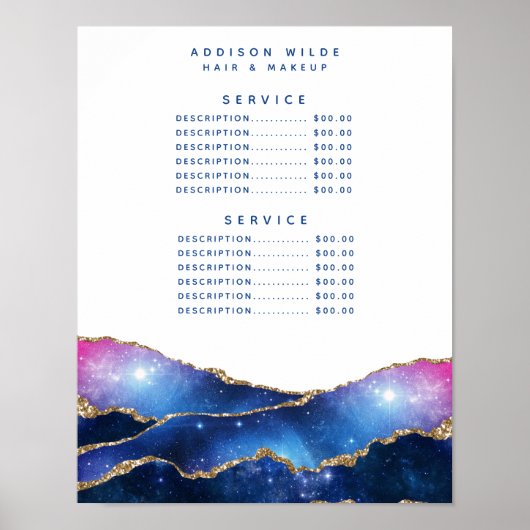 Signature Script Agate Galaxy Service Preis Poster (Vorne)