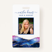 Signature Script Agate Watercolor Galaxy Salon ID Ausweis (Vorderseite)