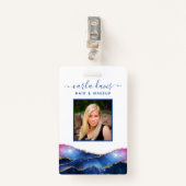 Signature Script Agate Watercolor Galaxy Salon ID Ausweis (Vorderseite mit Klammer)