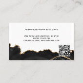 Signature Script Black and Gold Agate Marmor QR Visitenkarte (Rückseite)